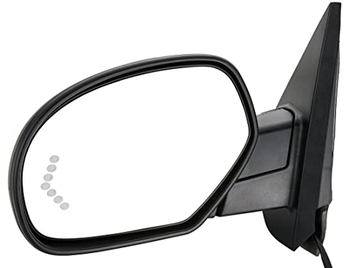 ZAPOSTS Side View Mirror Fit for 07-13 Chevy Silverado 1500 2500 HD 3500 HD,GMC Sierra 1500 2500 HD, Yukon/Yukon XL 1500-Power Heated Manual Folding with Arrow Turn Signal Puddle Light Driver Side - Image 1
