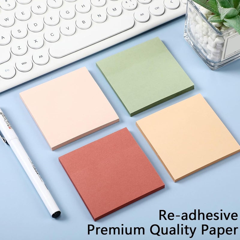 Thenshop 12 Pads Retro Sticky Notes 3''x3'', Self Stick Notes Pads Retro Office Supplies, Vintage Aesthetic School Accessories 50 Sheets/pad - Image 4