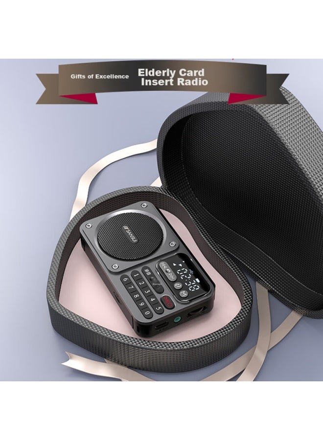 Sansui راديو M30 لكبار السن، قابل لإعادة الشحن، قابل لإدخال بطاقة، مكبر صوت صغير، محمول، ضبط FM، راديو بث، مكبر صوت بلوتوث، مشغل موسيقى، رمادي - Image 2