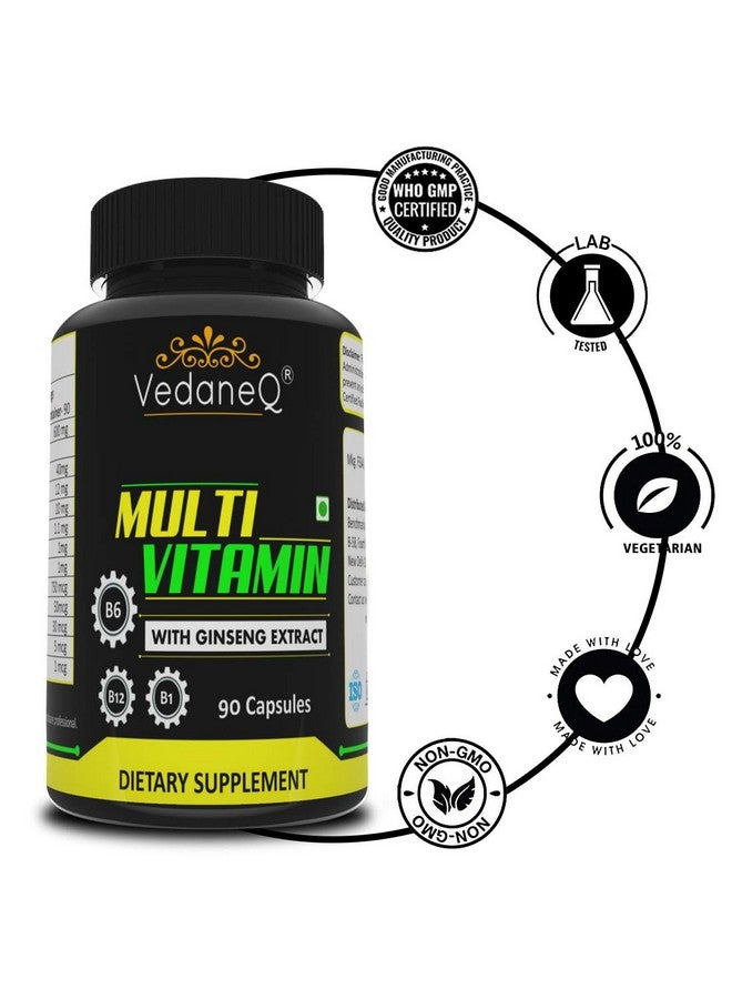 VedaneQ Multivitamin Supplement for Men & Women to Helps Mood, Stress, Immunity, Heart 90 Capsules - Image 2