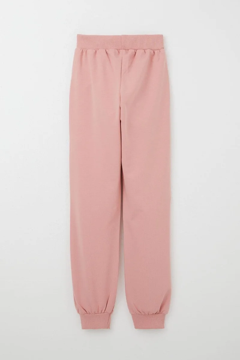 بريز Girls Tracksuit Set with Teddy Bear Accessory and Text Embroidery, 5-9 Years Old, Dusty Rose