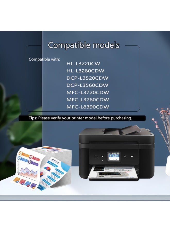 TN279 TN-279 4-حزمة متوافقة خرطوشة الحبر (رقاقة محدثة) للطابعات الإخوة - نماذج HL-L3280CDW، DCP-L3520CDW، DCP-L3560CDW، MFC-L3720CDW الحبر (4PK) - Image 3