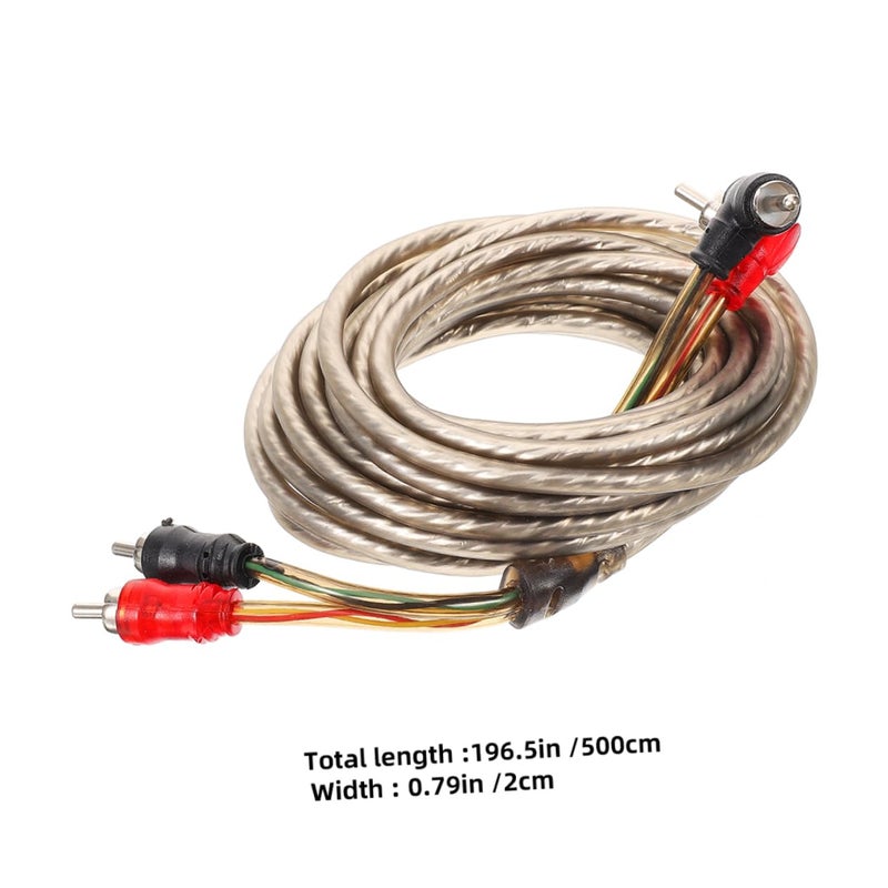 5M Car Audio Wiring Kit for Subwoofer Amplifier Installation RCA Speaker Wire Connectors - Image 3
