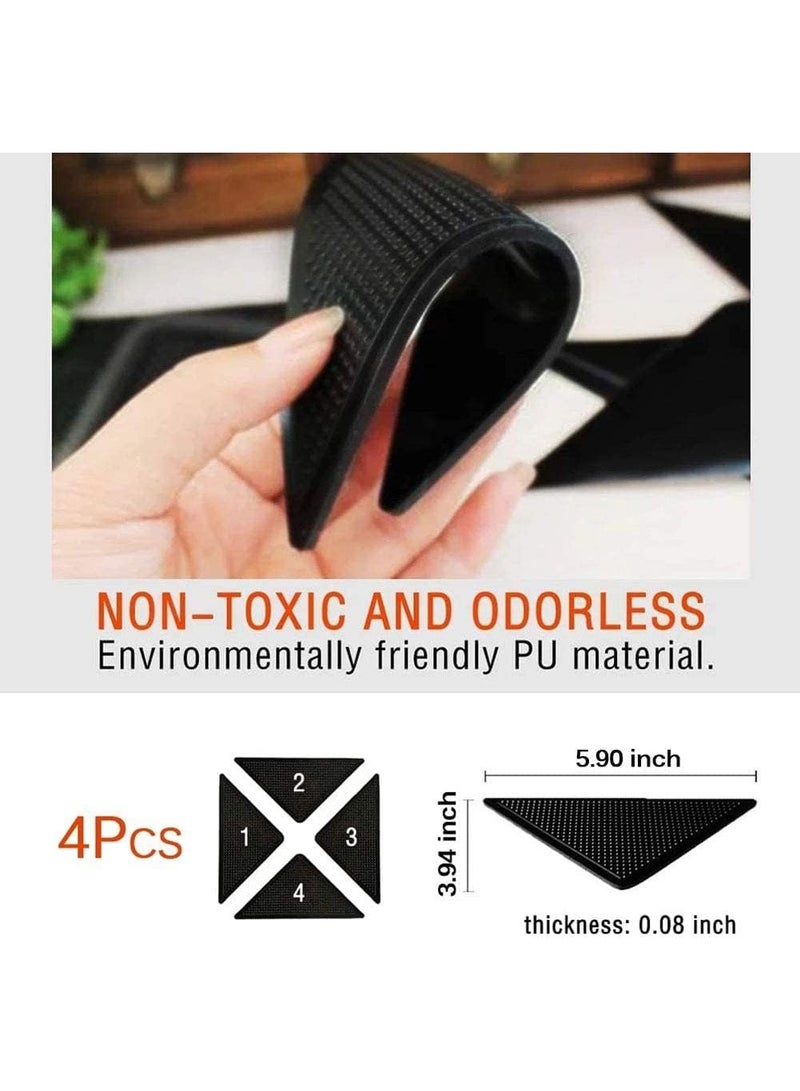 Anti-Slip Rug Grippers – Set of 4 Carpet Holders for Corners, Non-Skid Rug Pads - Image 3