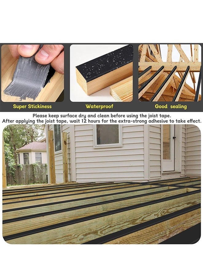 FASHION MANIA Joist Tape for Decking, 2" x 50' Butyl Deck Tape Waterproof Seal and Weather Resistance Self-Adhesive Flashing Tape,Anti-Corrosion for Wood Joists and Beams-Black  - Image 4