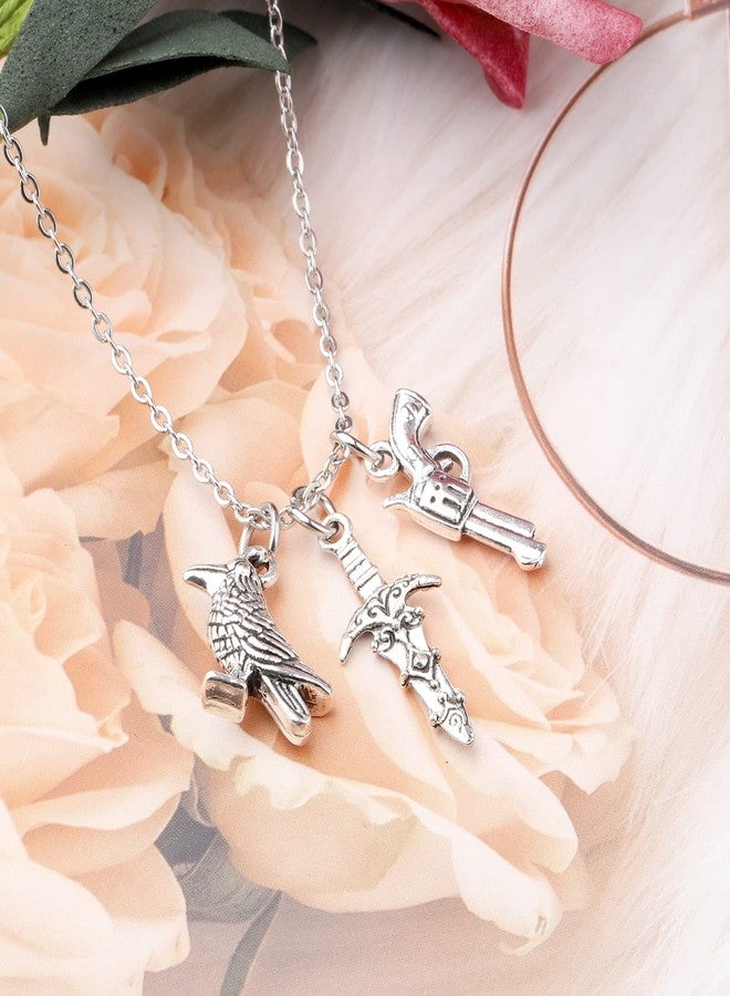 AKTAP Dark Romance Book Inspired Charm Necklace Bookish Jewelry Library Gift for Book Lovers - Image 2