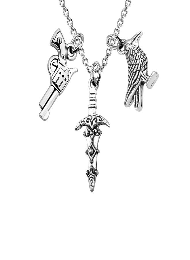 AKTAP Dark Romance Book Inspired Charm Necklace Bookish Jewelry Library Gift for Book Lovers - Image 1