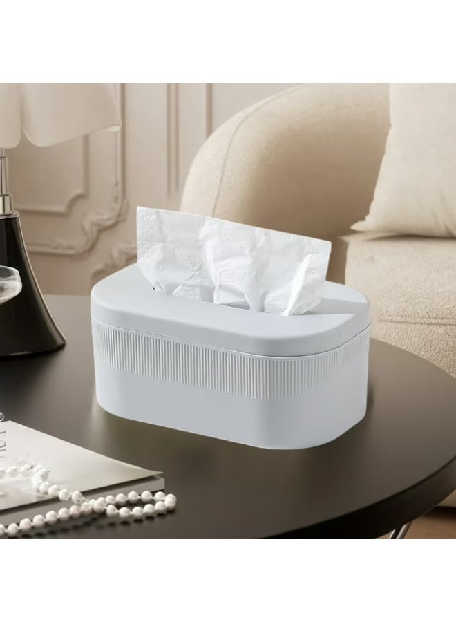 KITCHENOO Tissue Box Lid Organizer | Plastic Facial Tissue Holder for Kitchen, Bathroom, Bedroom, and Vanity Countertops | Durable and Waterproof Tissue Dispenser | Multi-Purpose Paper Towel Storage Box - Image 1