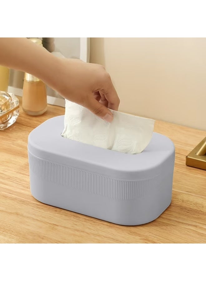 KITCHENOO Tissue Box Lid Organizer | Plastic Facial Tissue Holder for Kitchen, Bathroom, Bedroom, and Vanity Countertops | Durable and Waterproof Tissue Dispenser | Multi-Purpose Paper Towel Storage Box - Image 4