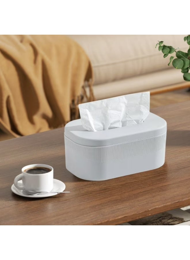 KITCHENOO Tissue Box Lid Organizer | Plastic Facial Tissue Holder for Kitchen, Bathroom, Bedroom, and Vanity Countertops | Durable and Waterproof Tissue Dispenser | Multi-Purpose Paper Towel Storage Box - Image 2