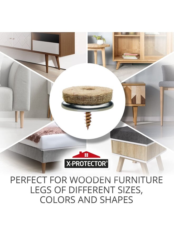 X-Protector ScrewOn Felt Pads XProtector  24 Felt Chair Pads for Hardwood Floors 11  Premium Chair Glides  Beige Floor Protectors for Furniture Legs  The Best Furniture Sliders for Hardwood Floors  - Image 3