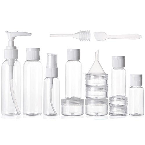 ALINK 16pcs Travel Size Toiletry Bottles Set, Tsa Approved Clear Cosmetic Makeup Liquid Containers with Zipper Bag - Image 1
