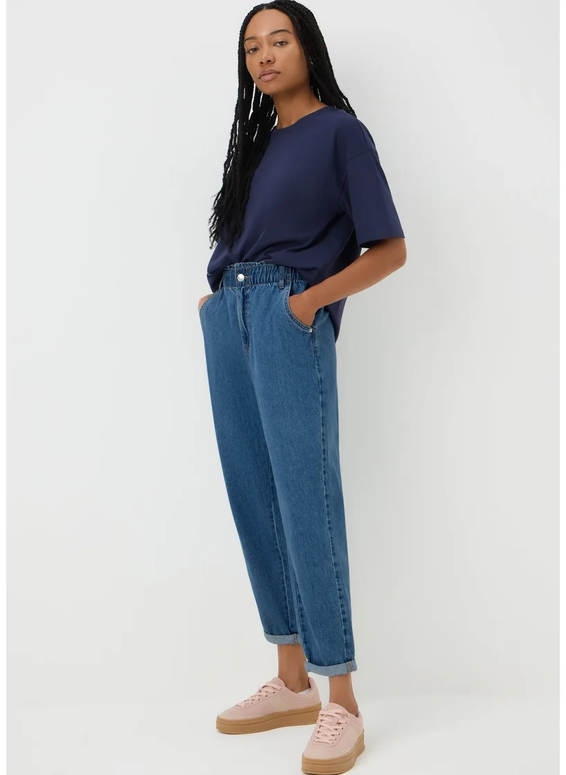Matalan Mid Wash Paperbag Jeans