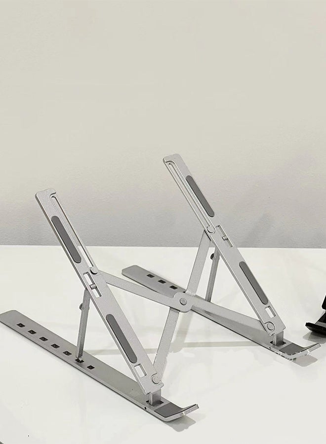 MANBO Foldable Aluminum Laptop Cooling Stand, Portable Adjustable Lifting Computer Support Bracket for Desktop - Image 2