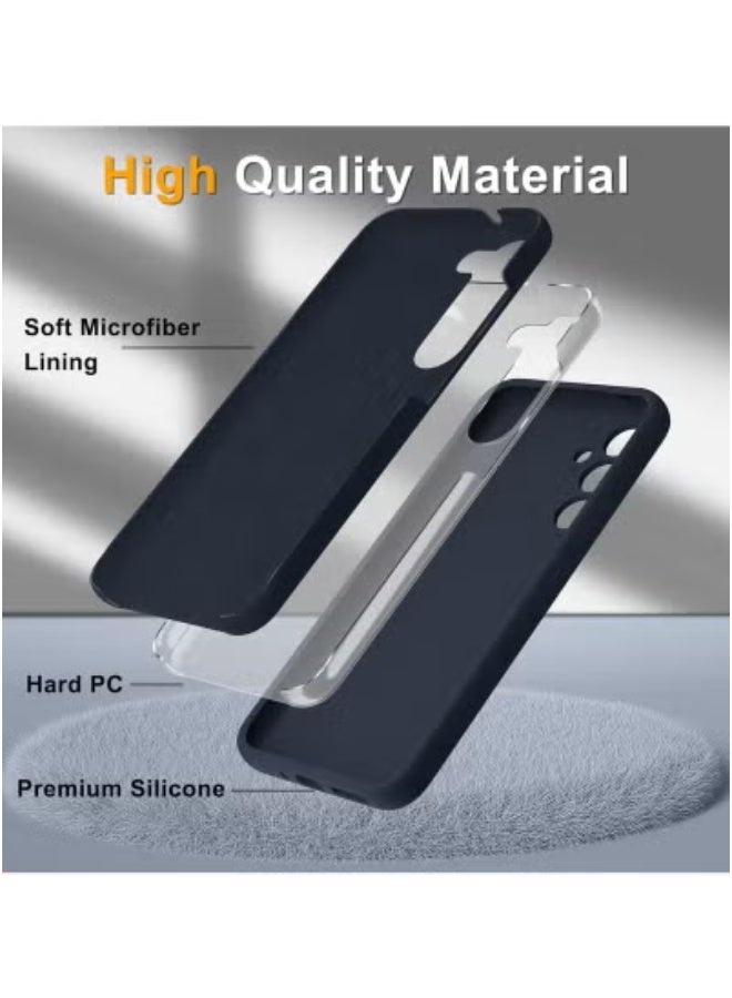 TIGER Samsung Galaxy A54 5G Case – Navy Blue Silicone Shockproof Phone Cover with Soft Anti-Scratch Microfiber Lining | Includes 2 Tempered Glass Screen Protectors | Slim Lightweight Full Body Protection | Durable, Drop-Resistant, and Wireless Charging Compatible - Image 4