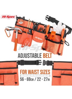 Hi-Spec 16Pc Orange Kids Tool Kit Set & Child Size Tool Belt. Real Metal Hand Tools For Diy Building Woodwork & Construction Learning Tool Kit For Kids  - Image 5