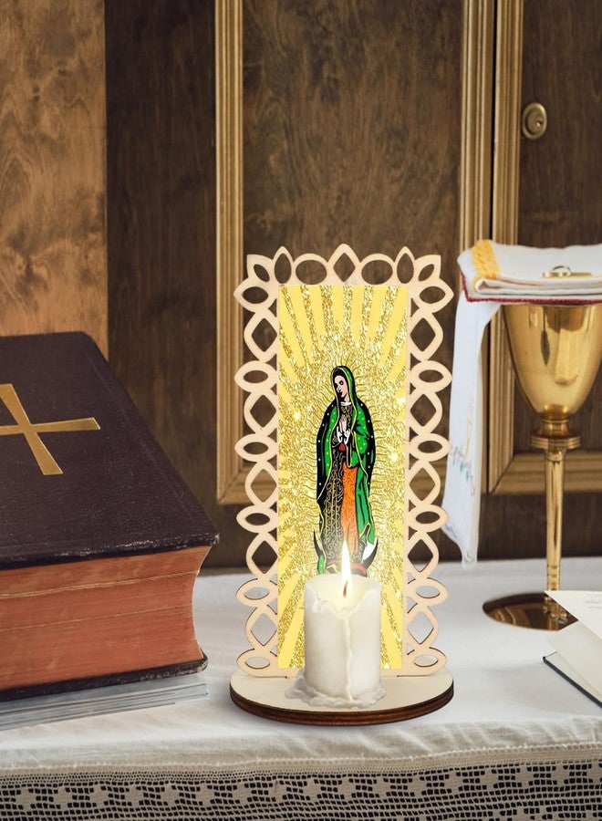 Kuabiz 15 Pcs Our Lady of Guadalupe Wooden Statues Virgen De Guadalupe Picture Frames with Organza Gift Bags Baptism Favors for Guests Baptism Centerpieces for Table First Communion Gifts Catholic Favors - Image 4