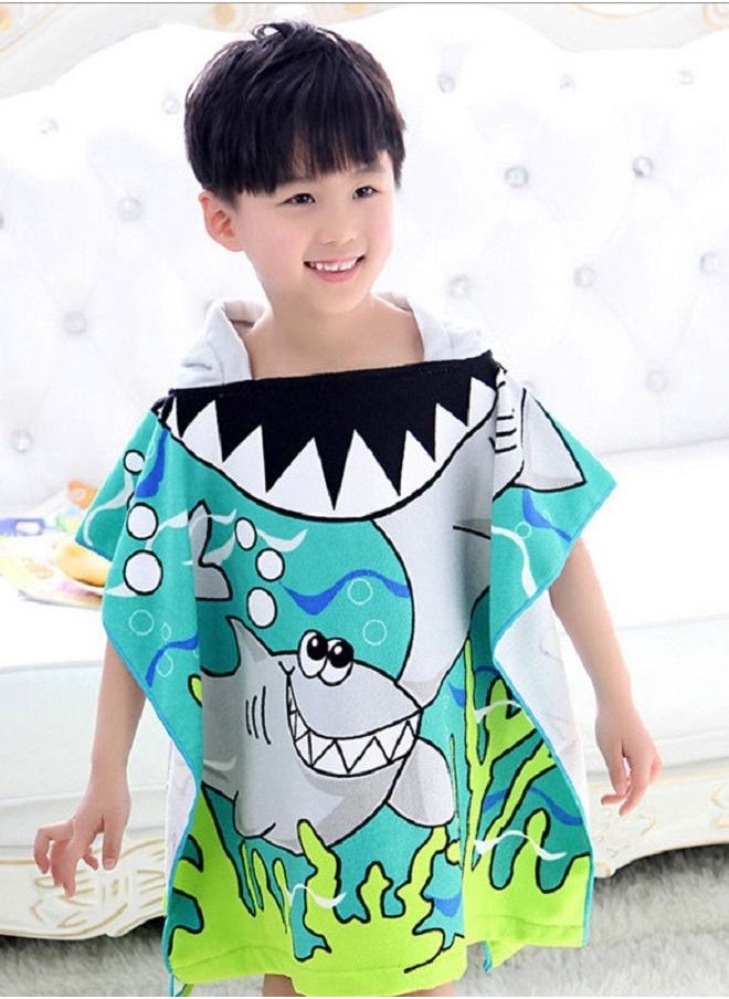 Y&D Kids Hooded Beach Bath Towel Poncho for Age 4-10 Years - Swim Pool Coverup Cape Multi-use Bath/Shower/Pool/Swim 