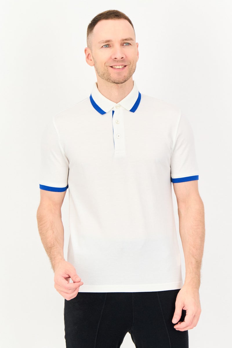 PUMA قميص بولو قصير الأكمام للرجال، رياضي، خارجي، أبيض - Image 1