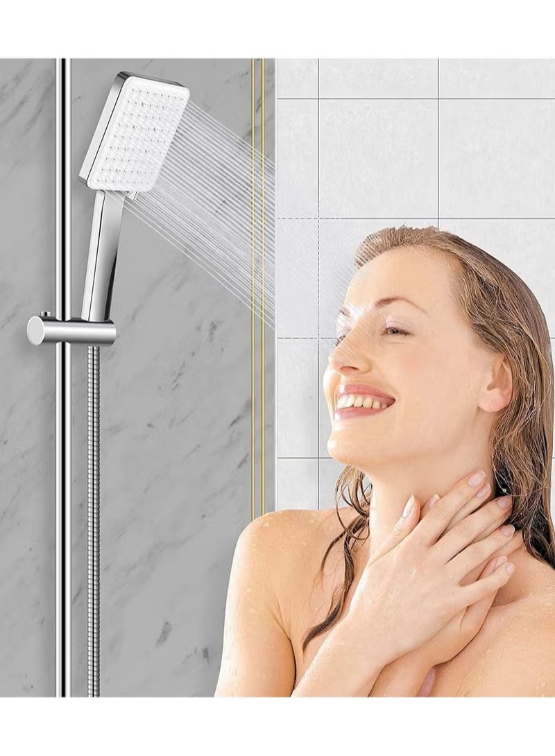 MIXDE High Pressure Shower Head with 6 Spray Modes and 1.5m Hose - Shower Head Bracket Included - Bathtub Faucet Water Saving Shower Set - Image 3