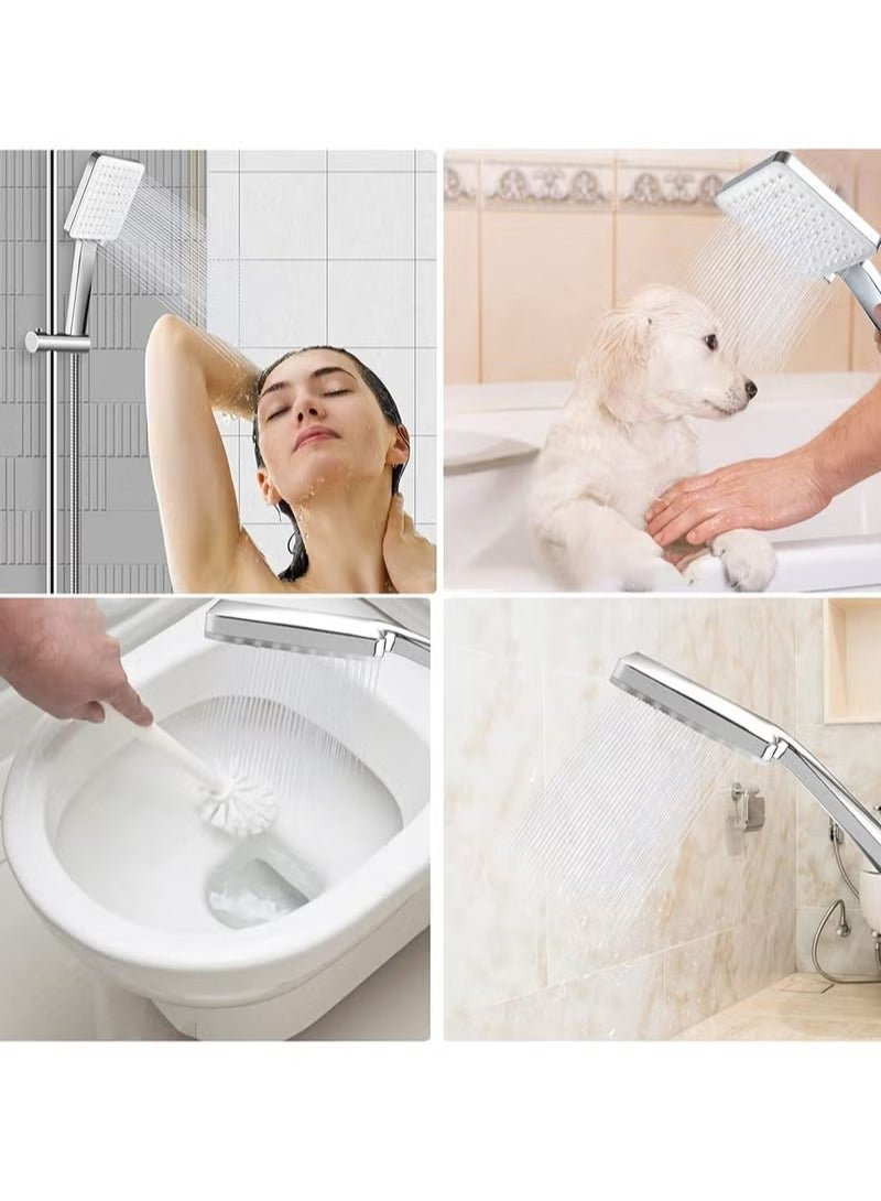 MIXDE High Pressure Shower Head with 6 Spray Modes and 1.5m Hose - Shower Head Bracket Included - Bathtub Faucet Water Saving Shower Set - Image 5