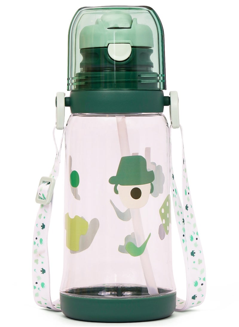 Eazy Kids Water Bottle 600Ml With Straw - Green  - Image 1