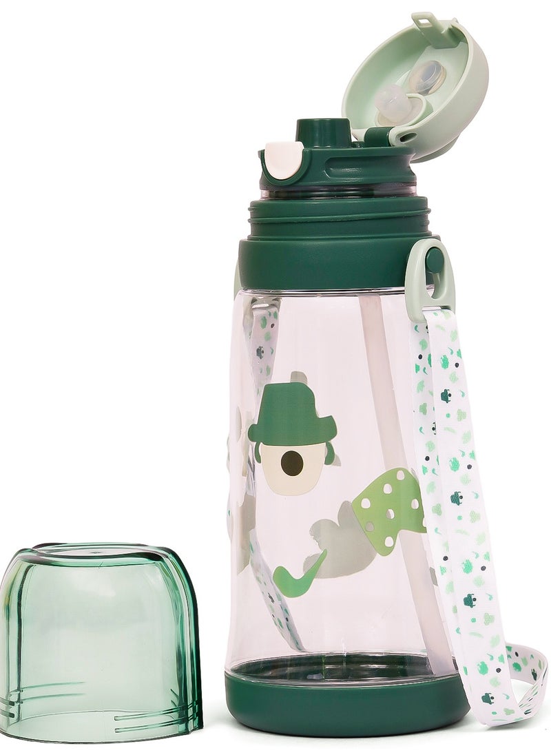 Eazy Kids Water Bottle 600Ml With Straw - Green  - Image 5