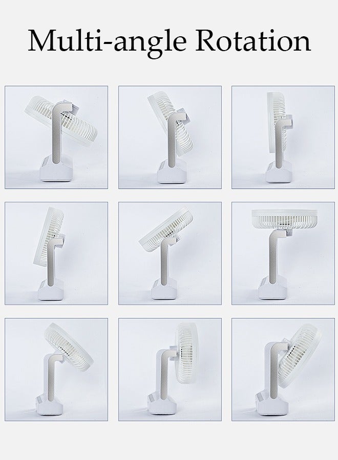 DUNISO 3 in 1 Desk Fan, Multi-angle Rotation Wall Mounted Fan with LED Light, USB Hanging Fan, Lightweight Table Fan with 3 Speed Regulation for Home, Office, Travel, Camping, Outdoor - Image 5