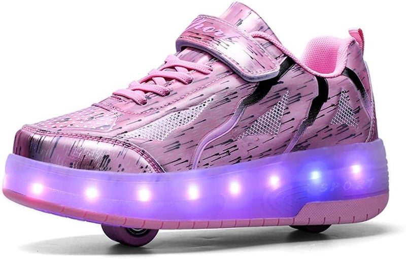HFXC Kid Roller Skates With Wheels LED Light Color Shiny Shoes - Boys Girls Gifts - Image 1