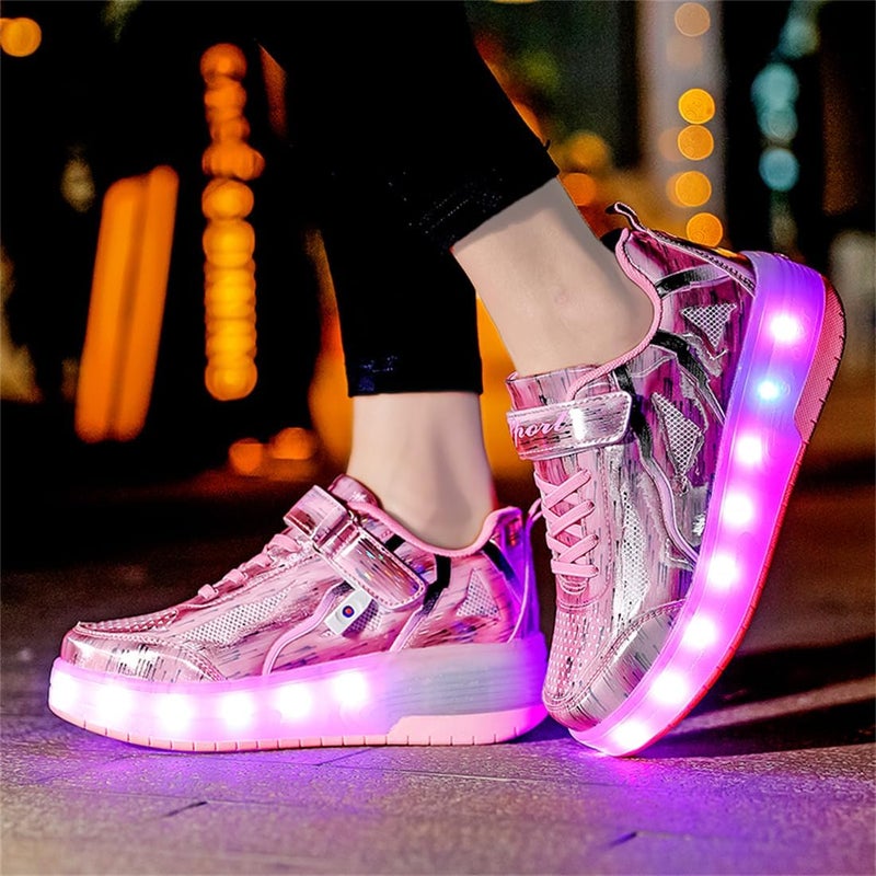 HFXC Kid Roller Skates With Wheels LED Light Color Shiny Shoes - Boys Girls Gifts - Image 4