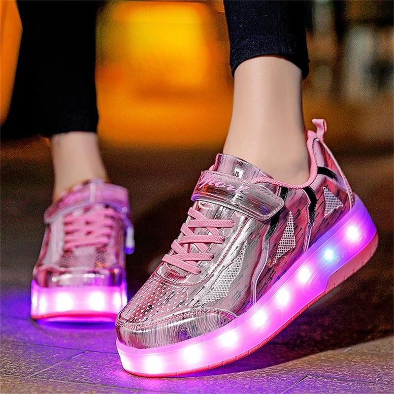 HFXC Kid Roller Skates With Wheels LED Light Color Shiny Shoes - Boys Girls Gifts - Image 3