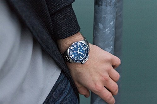 Hamilton Watch Khaki Navy Frogman Auto | Swiss Made | 42mm Stainless Steel Case | Blue Dial Analog Watch | Silver Stainless Steel Bracelet (Model: H77705145) - Image 5