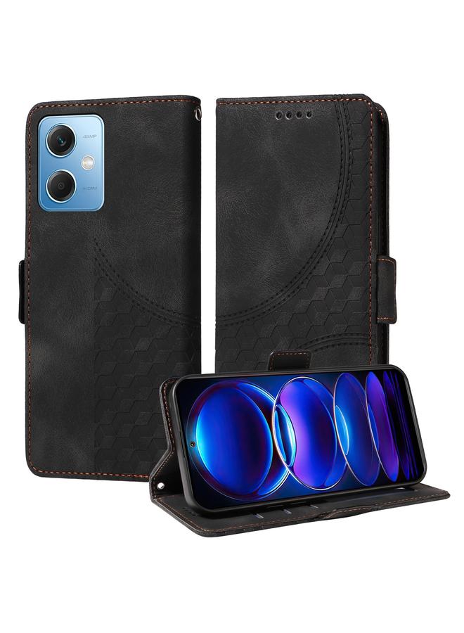 The Bros Case For Xiaomi Poco X5 Embossed Rhombus Starry Leather Phone Case