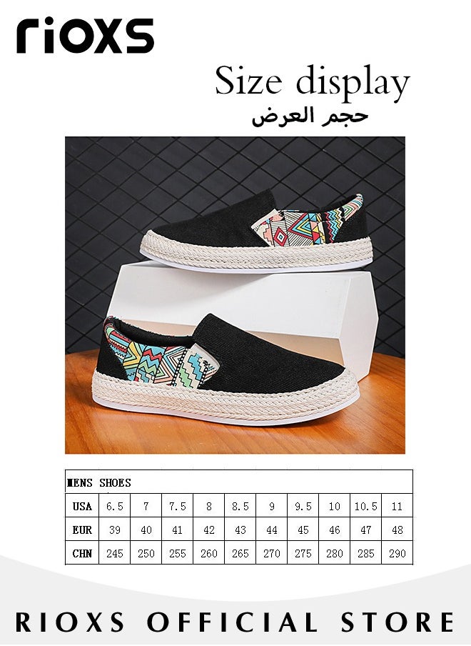 RIOXS - Men's Classic Canvas Low Top Sneakers Lightweight Breathable Casual Slip On Shoes Fashion Comfortable Flat Sandals - Image 1