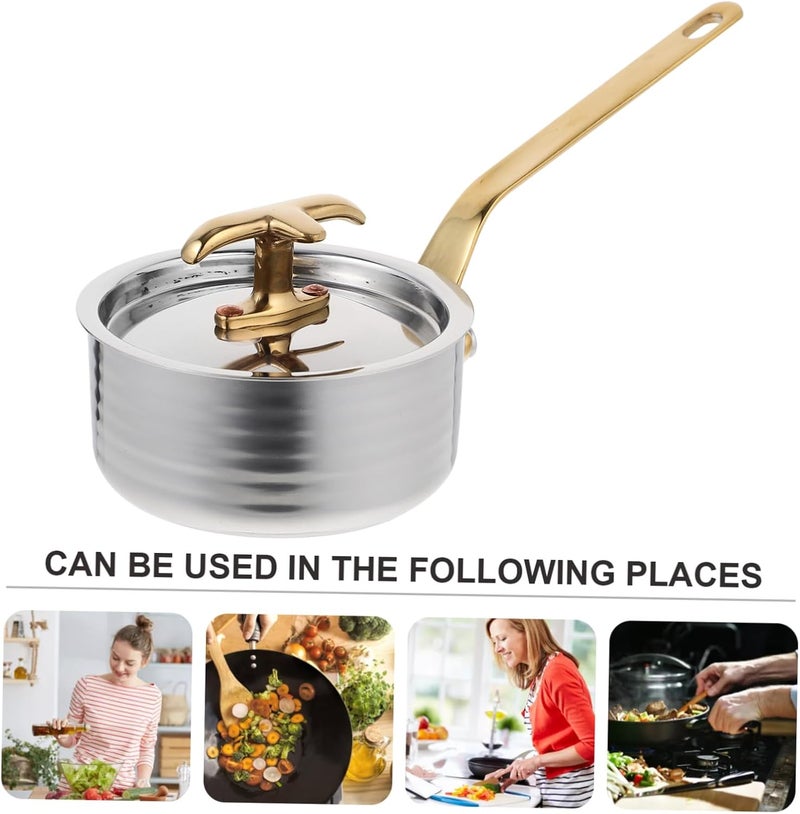 SMASOLO Stainless Steel Sauce Pan Pouring Spout Multi-functional Small Cooking Pot for Sauces Oils and Compact Design for Easy Storage Kitchen Essential - Image 3