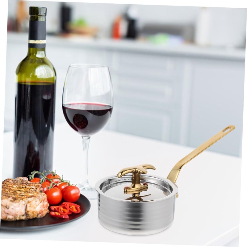 SMASOLO Stainless Steel Sauce Pan Pouring Spout Multi-functional Small Cooking Pot for Sauces Oils and Compact Design for Easy Storage Kitchen Essential - Image 4