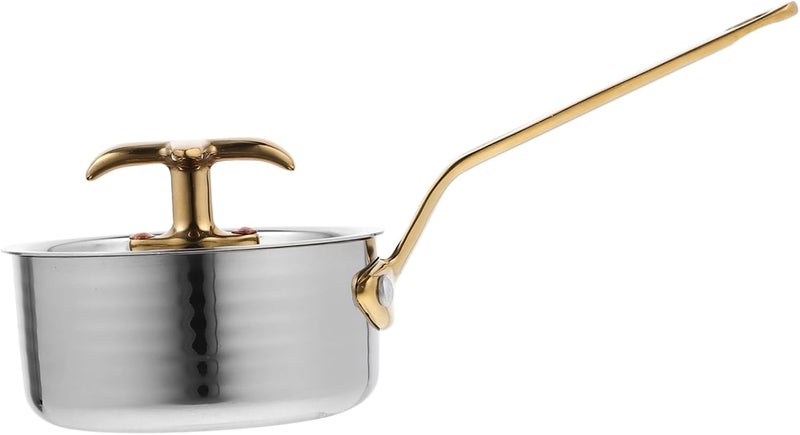 SMASOLO Stainless Steel Sauce Pan Pouring Spout Multi-functional Small Cooking Pot for Sauces Oils and Compact Design for Easy Storage Kitchen Essential - Image 1