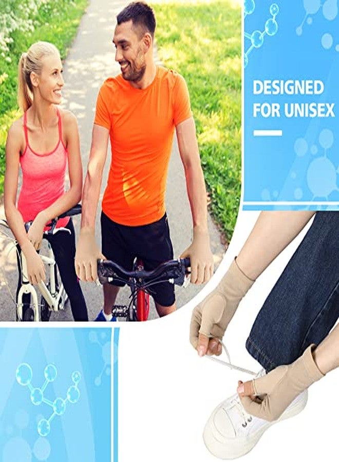 Woanger 2 Pairs Compression Gloves for Women Men 20-30 Mmhg Seamless Fingerless Compression Hand Thumb for Typing Crocheting - Image 5