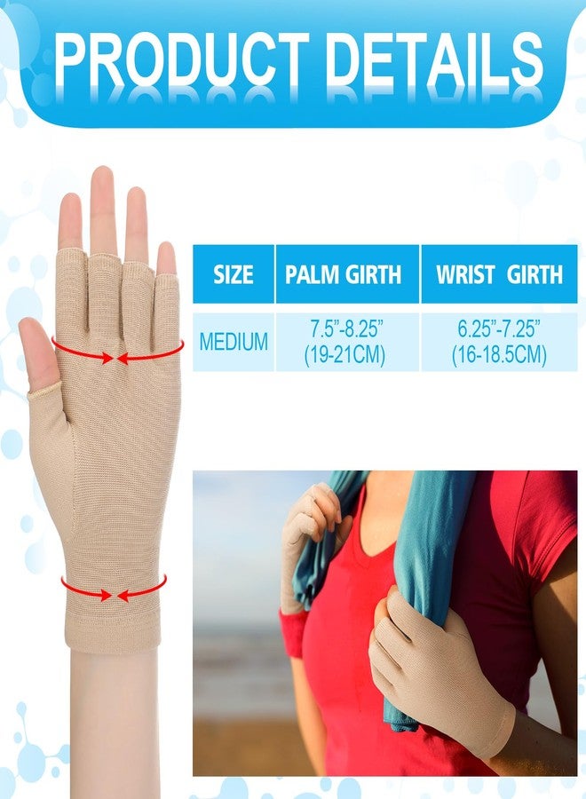 Woanger 2 Pairs Compression Gloves for Women Men 20-30 Mmhg Seamless Fingerless Compression Hand Thumb for Typing Crocheting - Image 4