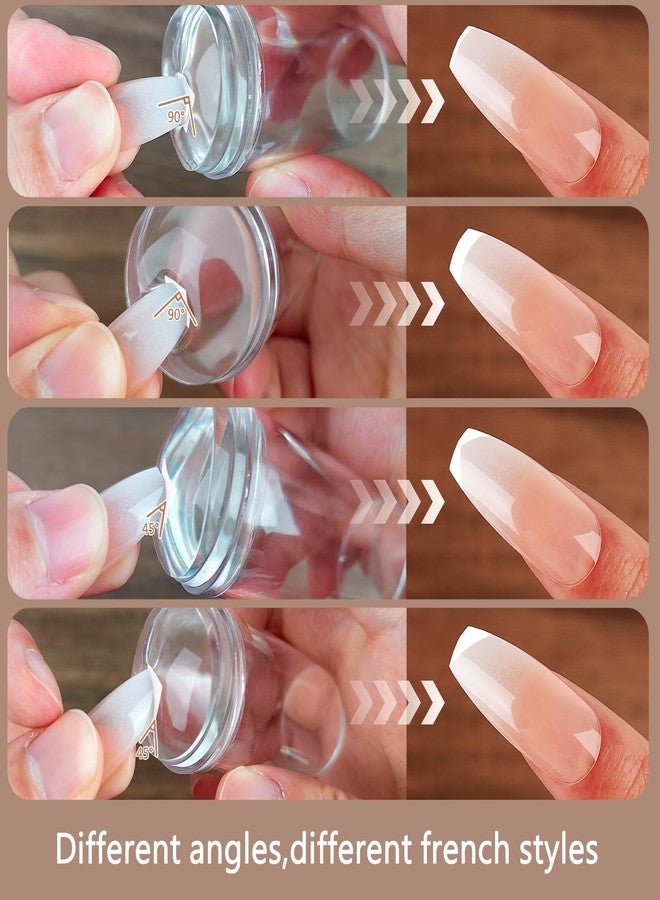 YOLCAR 4Pcs Silicone French Tip Nail Stamp Kit, Soft Jelly Stamper with Replacement Nail Stamper Heads and Scraper for Home DIY Nail Salons - Image 4
