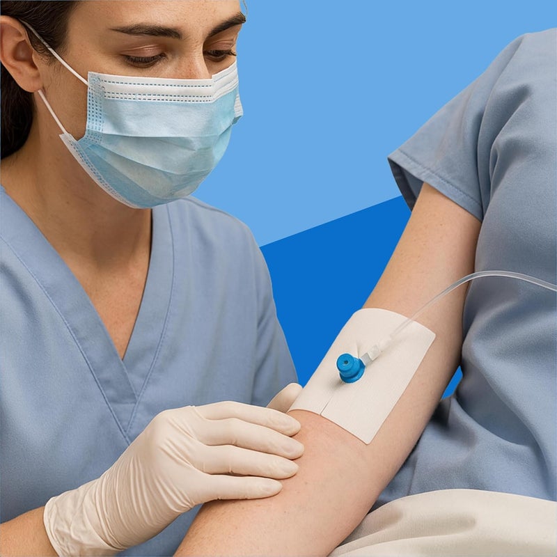 Vakly Split Drain Sponge Gauze 4x4 Sterile 6 Ply Pads [100 Pack] Absorbent Precut 4"X4" Non-Woven Slit Pre Cut Bandages +2 Rolls Medical Tape for I.V. Tracheostomy - 25 Packs of 2 â€“Packaging May Vary - Image 3