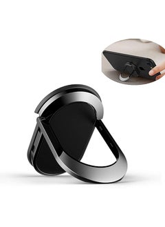 Metal Cell Phone Ring Holder Mobile Phone Finger Ring Stand for iPhone, Samsung Series, Huawei, Xiaomi, 360 Degree Free Rotation (Black)