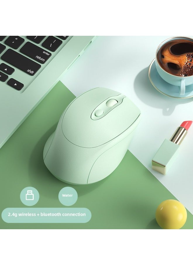 Generic - Wireless Mouse Bluetooth Silent Rechargeable Battery Office Mouse Notebook Desktop Computer Type-C Boys And Girls-Specification:[vitality Powder] Bluetooth + 2.4g Wireless Version ★ Charging Mute ★ →free Mouse Pad - Official Standard - Image 1