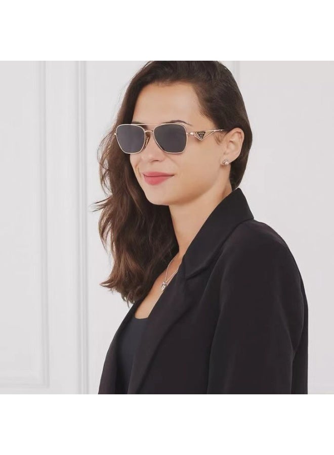 Prada Sport Prada Sport PR 57YS Sunglasses,Triangle Logo Fashion Glasses,Gold Frame with Black Lens,Unisex  - Image 3