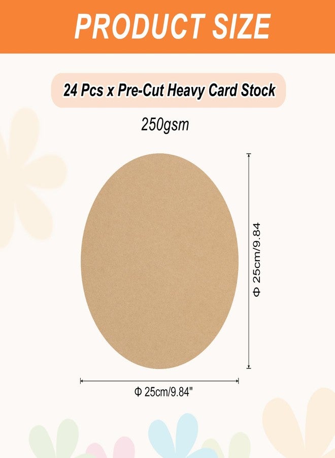 MECCANIXITY 24 Pcs Circle Card Stock, 10inch Round Cutouts Paper Thick Cardboard Circles for Crafts Paint Supply DIY Projects Bulletin Board Decor, Kraft Color - Image 2