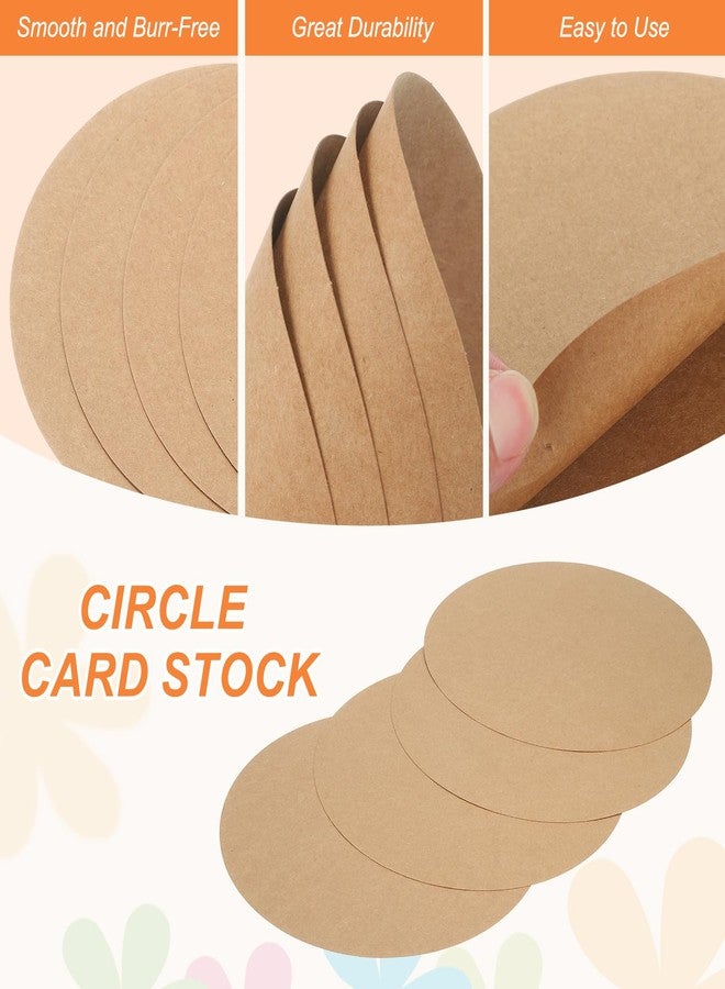 MECCANIXITY 24 Pcs Circle Card Stock, 10inch Round Cutouts Paper Thick Cardboard Circles for Crafts Paint Supply DIY Projects Bulletin Board Decor, Kraft Color - Image 3
