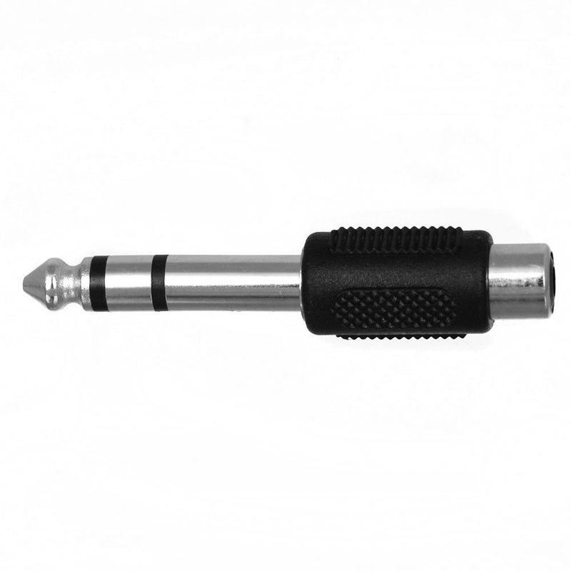 CESS 6.35mm 1/4 Inch Stereo TRS Male Plug to RCA Female Jack Silver Adapter Connectors - 6.35mm Stereo Male to RCA Female (4 Pack) - Image 5