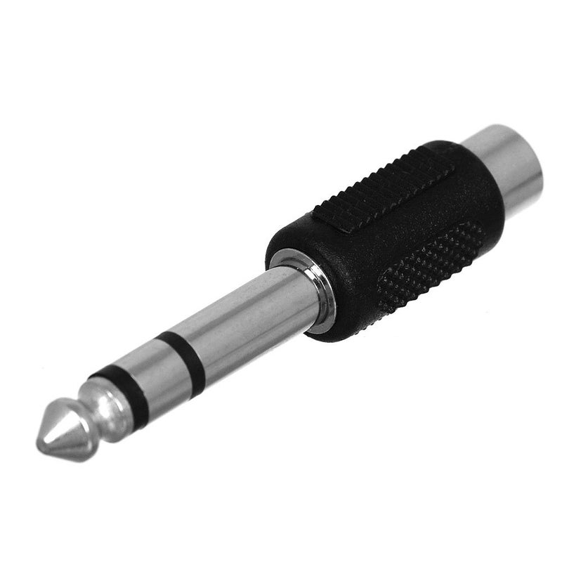 CESS 6.35mm 1/4 Inch Stereo TRS Male Plug to RCA Female Jack Silver Adapter Connectors - 6.35mm Stereo Male to RCA Female (4 Pack) - Image 3