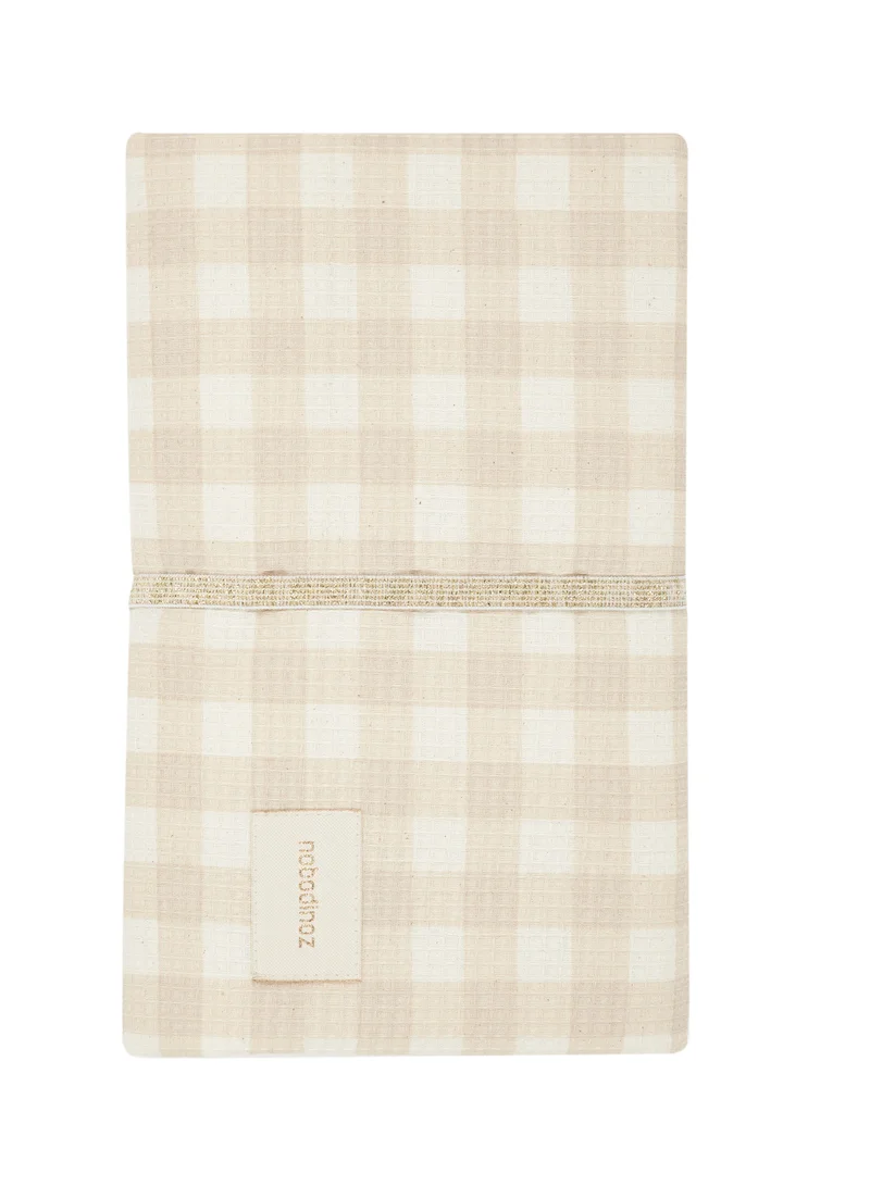 nobodinoz Ivory Checks Waterproof Changing Pad