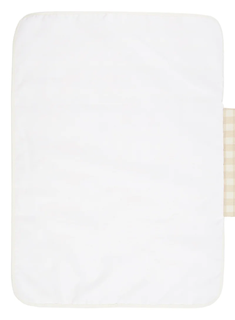 nobodinoz Ivory Checks Waterproof Changing Pad